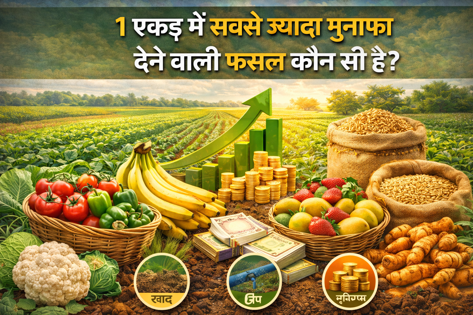 1 एकड़ में सबसे ज्यादा मुनाफा देने वाली फसल कौन सी है?